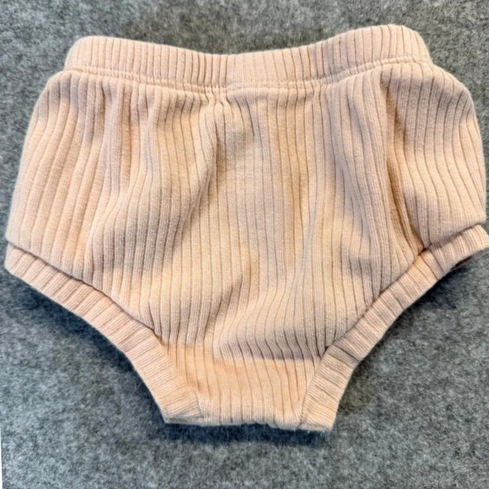 Cloud Island Baby Ribbed Knit Bloomers Peach Pink 100% Cotton 0-3M Diaper Cover